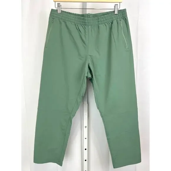 OUTDOOR VOICES RecTrek Ankle Crop Pants Zip Pocket Stretch Nylon Green XL - Picture 9 of 9